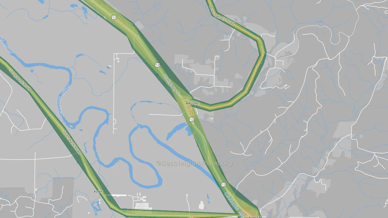 98559, WA Map of Noise Levels in 98559