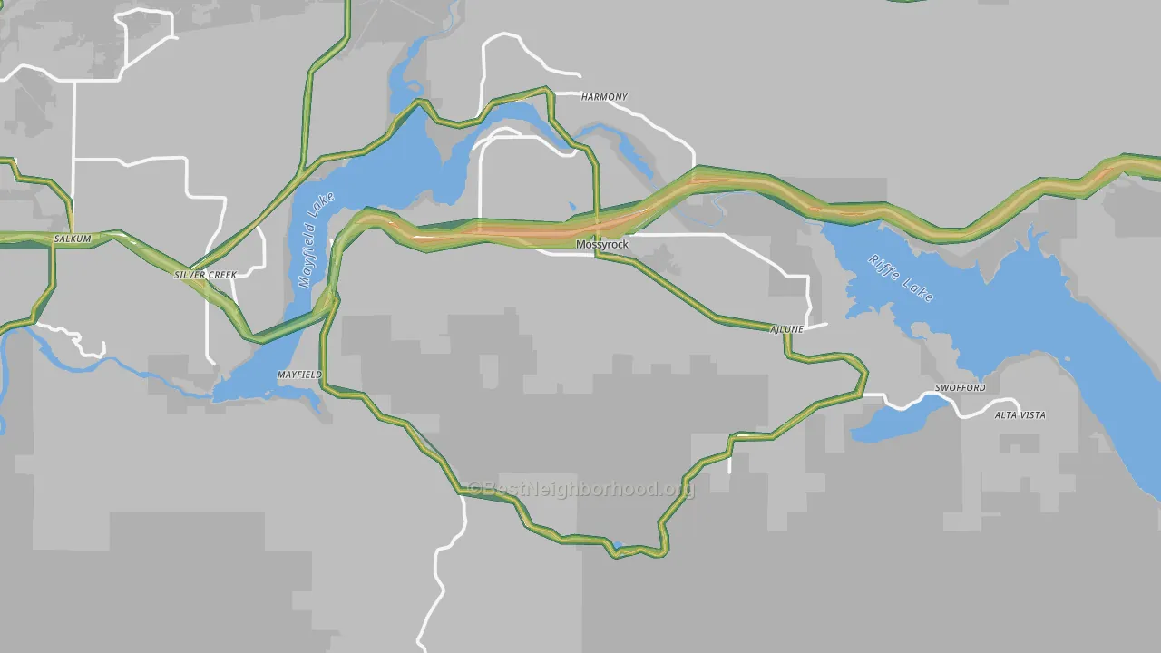 98564, WA Map of Noise Levels in 98564