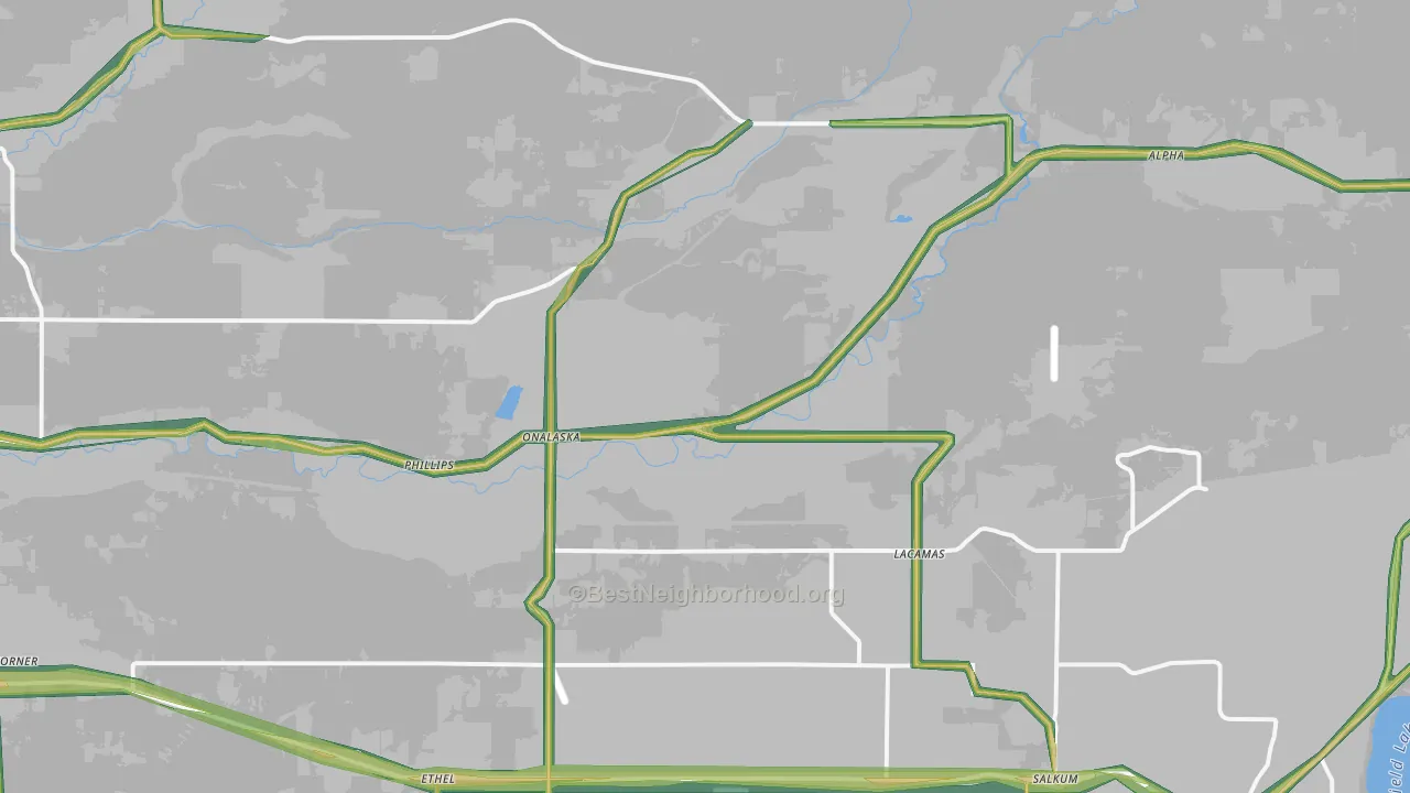 98570, WA Map of Noise Levels in 98570