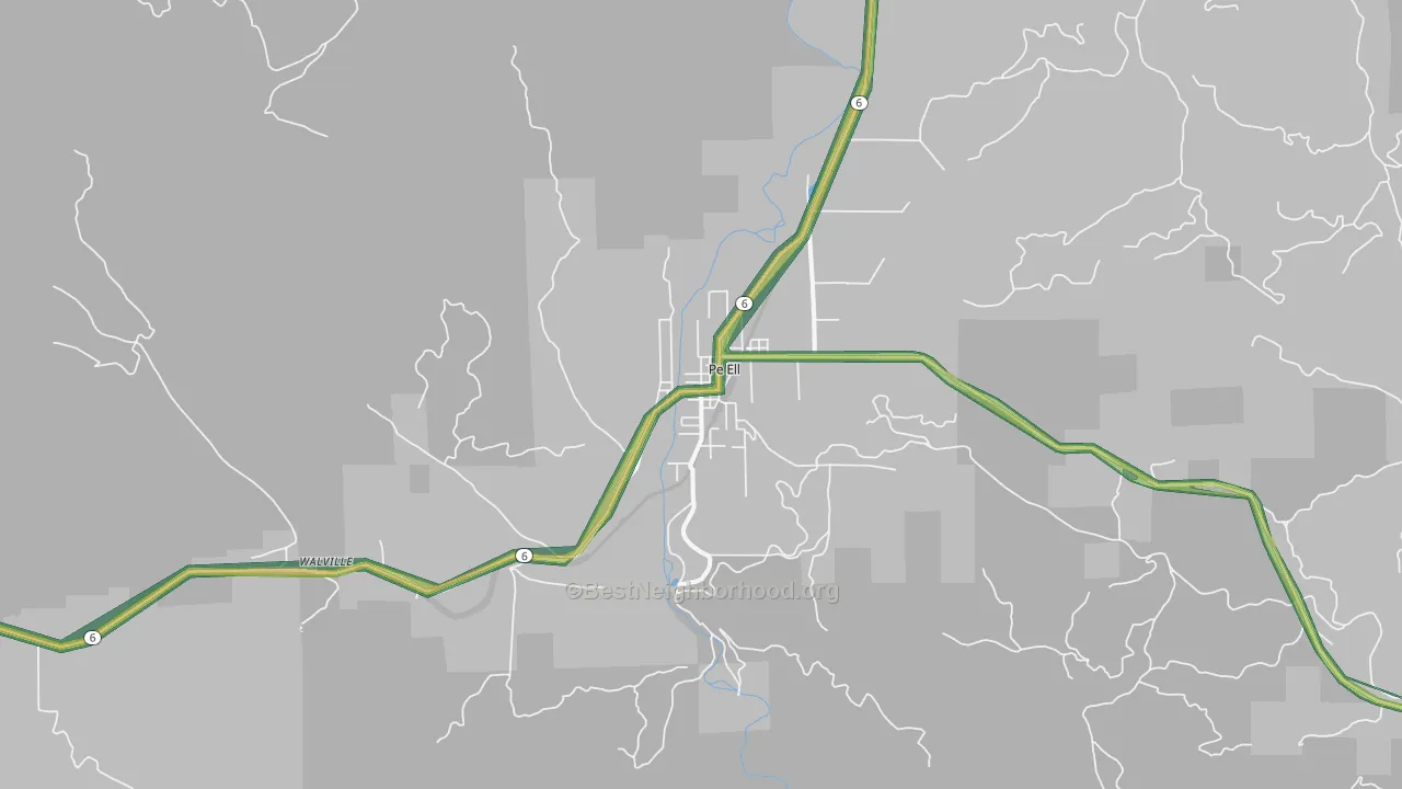 98572, WA Map of Noise Levels in 98572