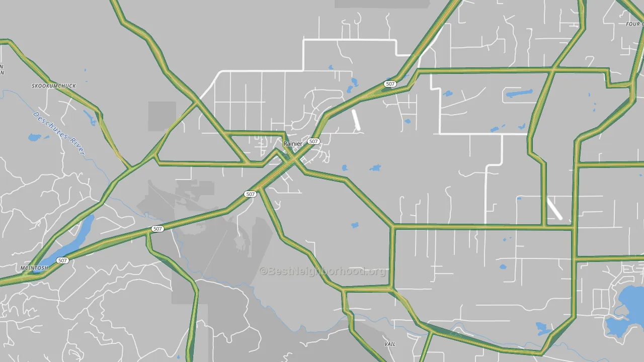 98576, WA Map of Noise Levels in 98576