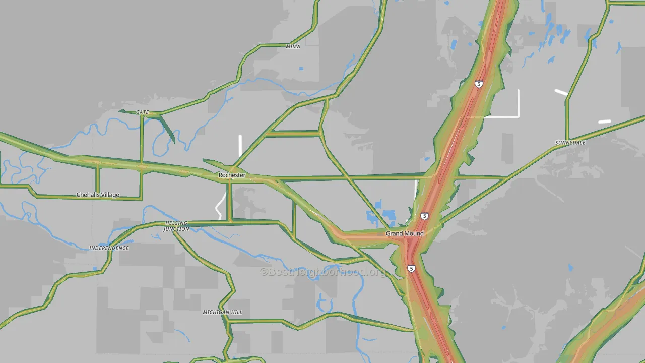 98579, WA Map of Noise Levels in 98579
