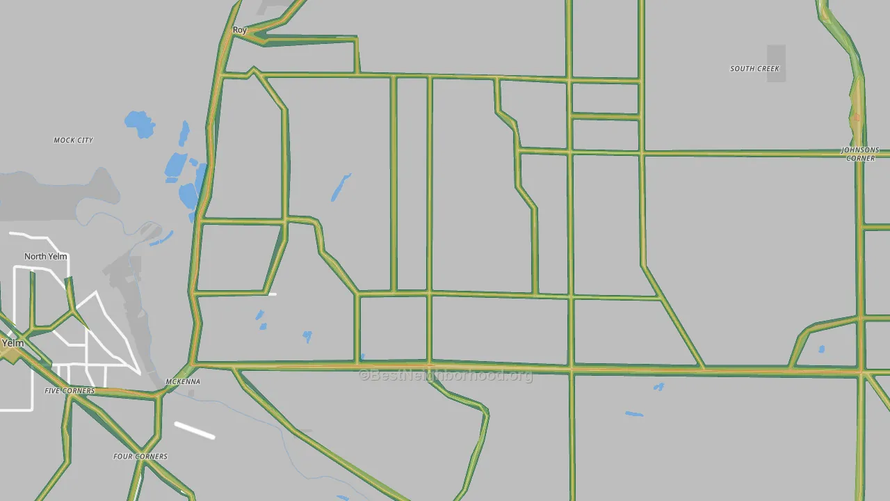 98580, WA Map of Noise Levels in 98580