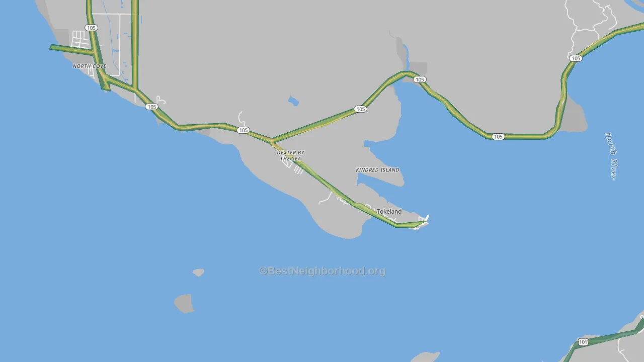 98590, WA Map of Noise Levels in 98590