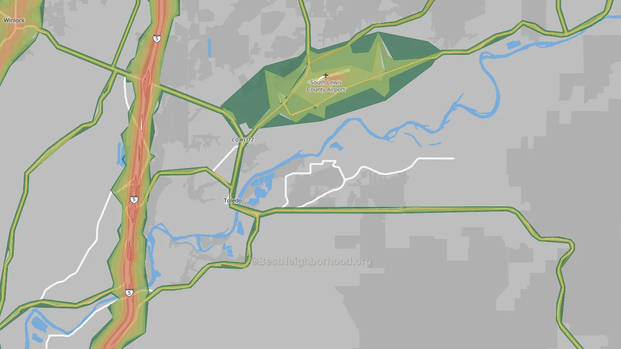 98591, WA Map of Noise Levels in 98591