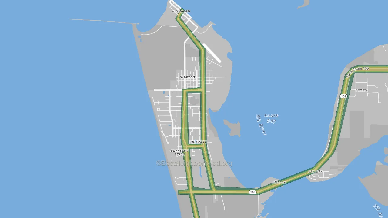 98595, WA Map of Noise Levels in 98595