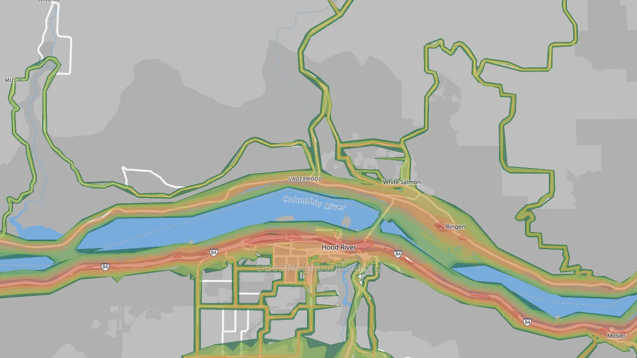 98605, WA Map of Noise Levels in 98605