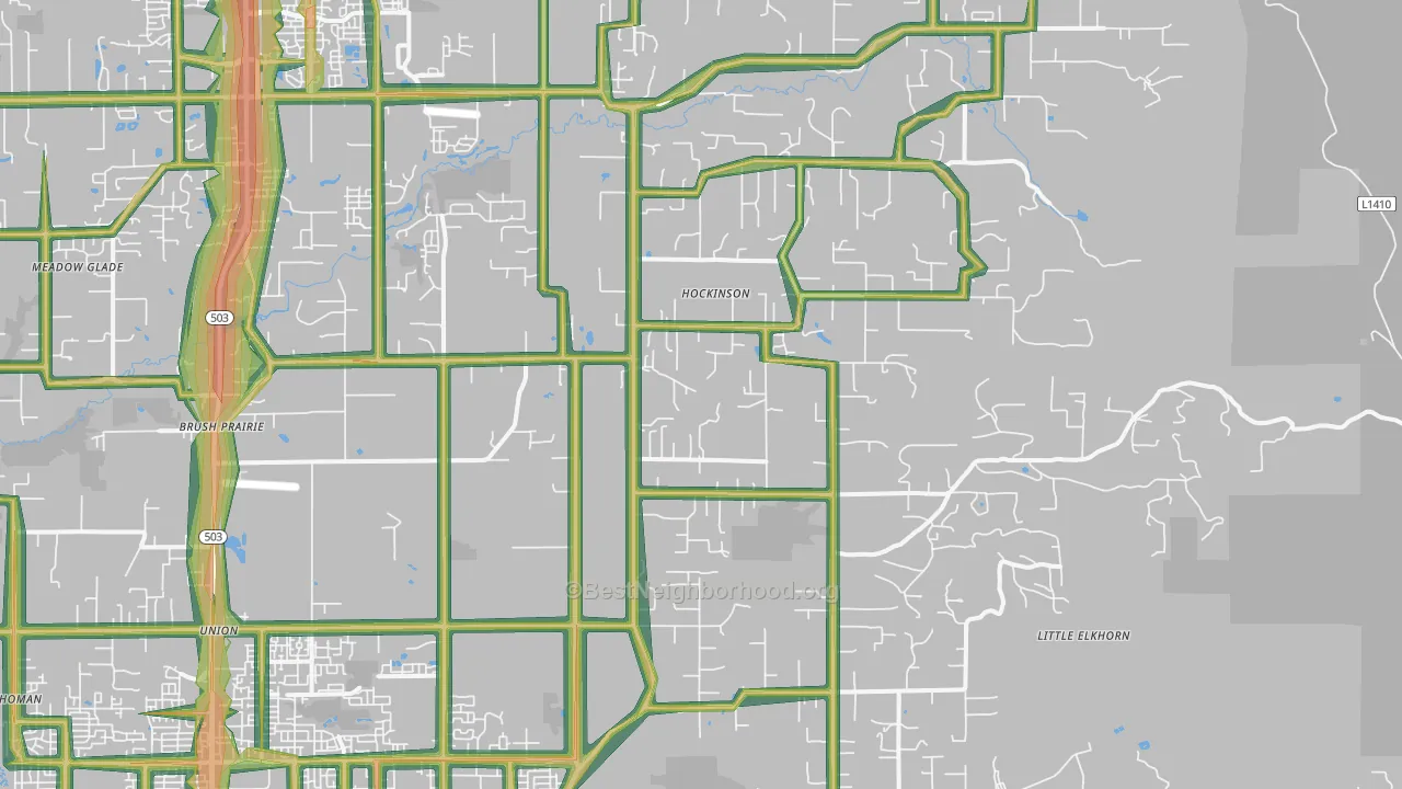 98606, WA Map of Noise Levels in 98606