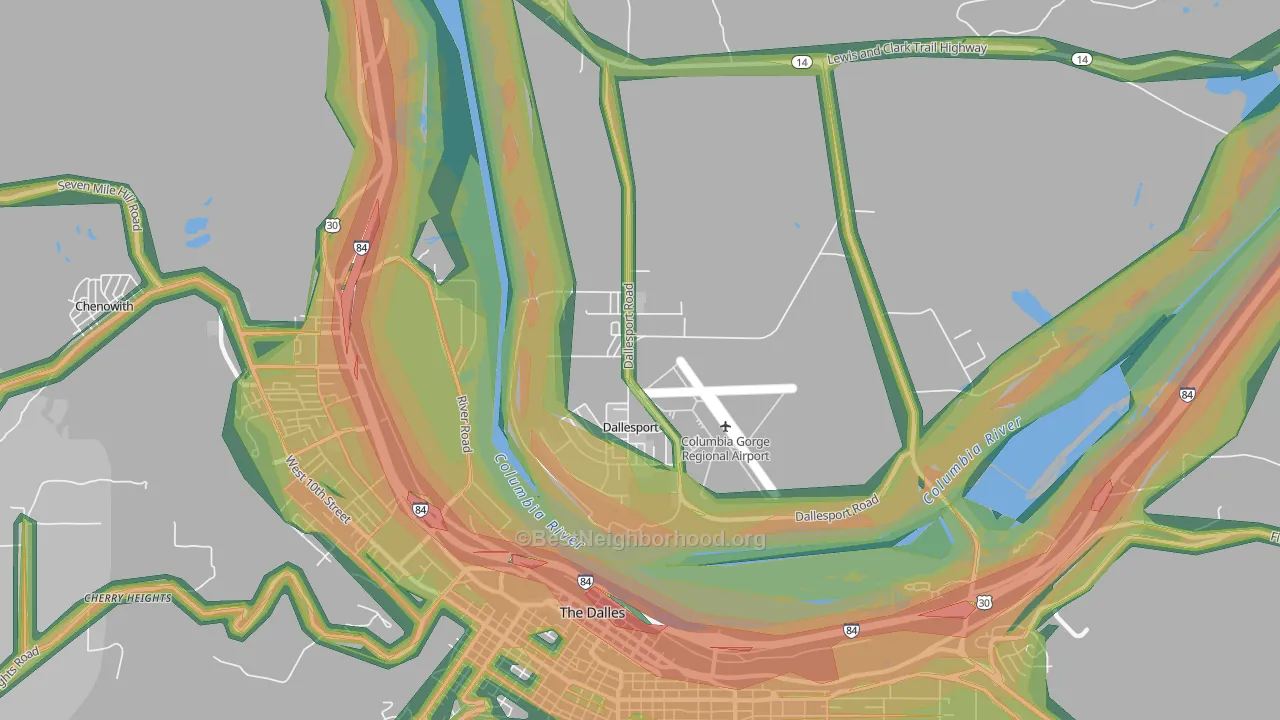 98617, WA Map of Noise Levels in 98617