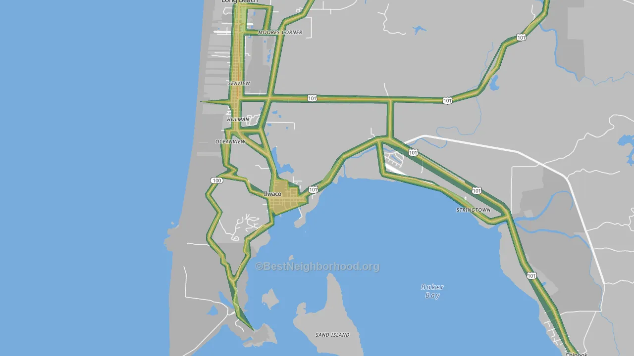 98624, WA Map of Noise Levels in 98624