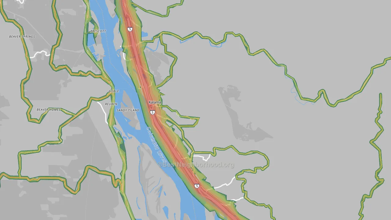 98625, WA Map of Noise Levels in 98625
