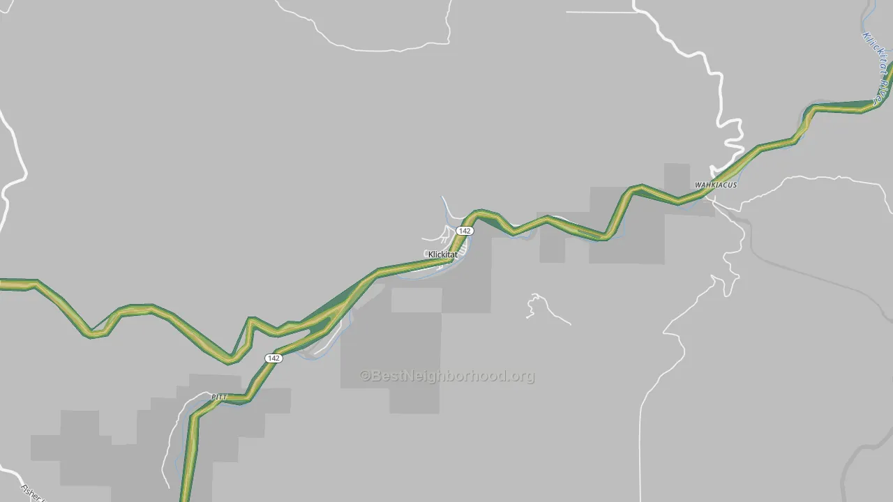 98628, WA Map of Noise Levels in 98628
