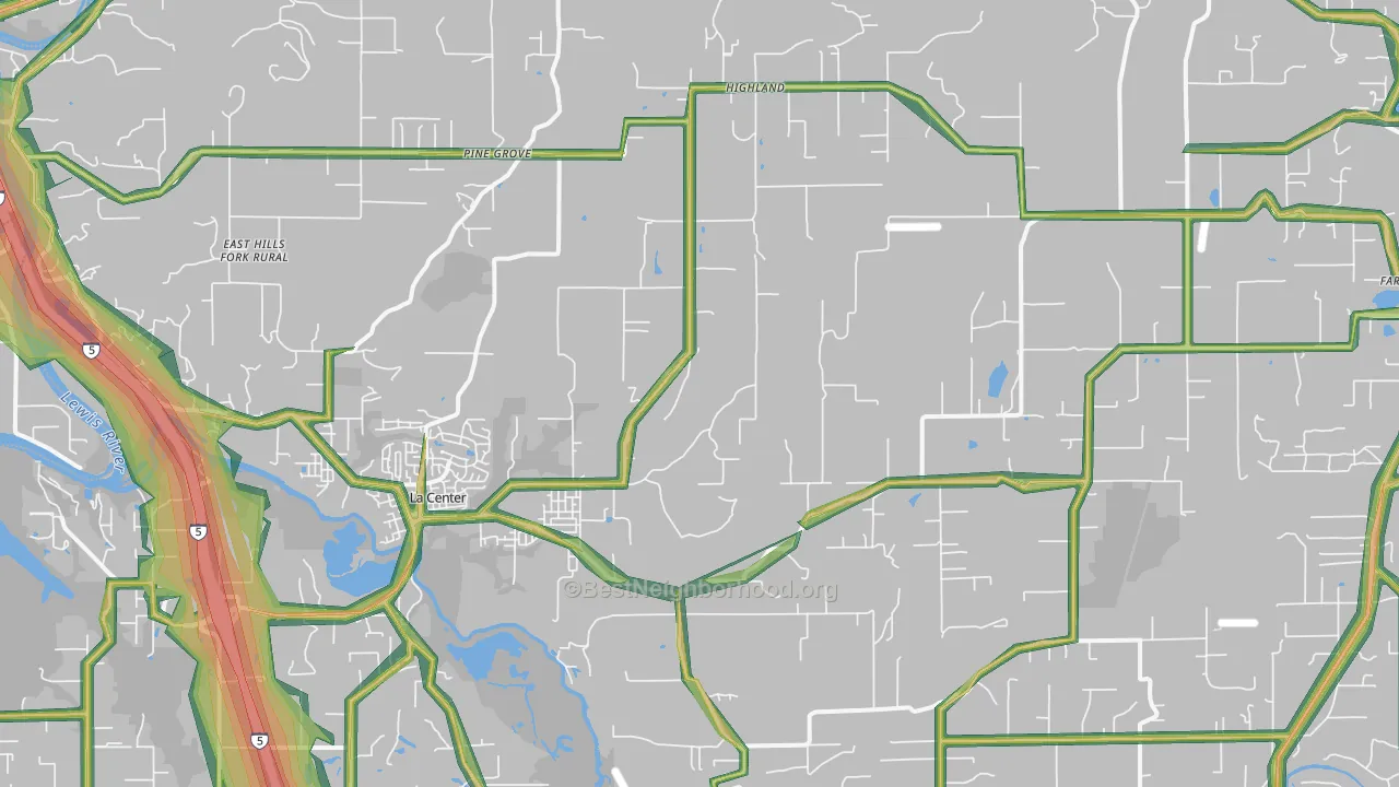 98629, WA Map of Noise Levels in 98629