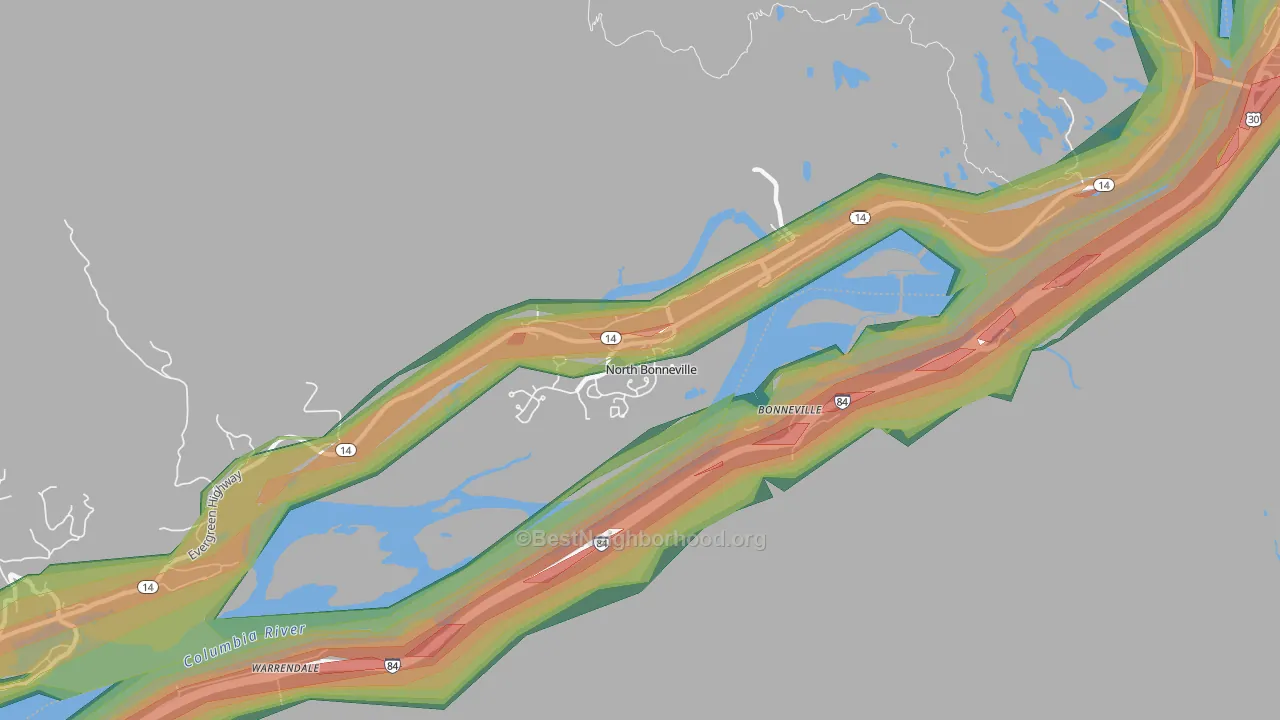 98639, WA Map of Noise Levels in 98639