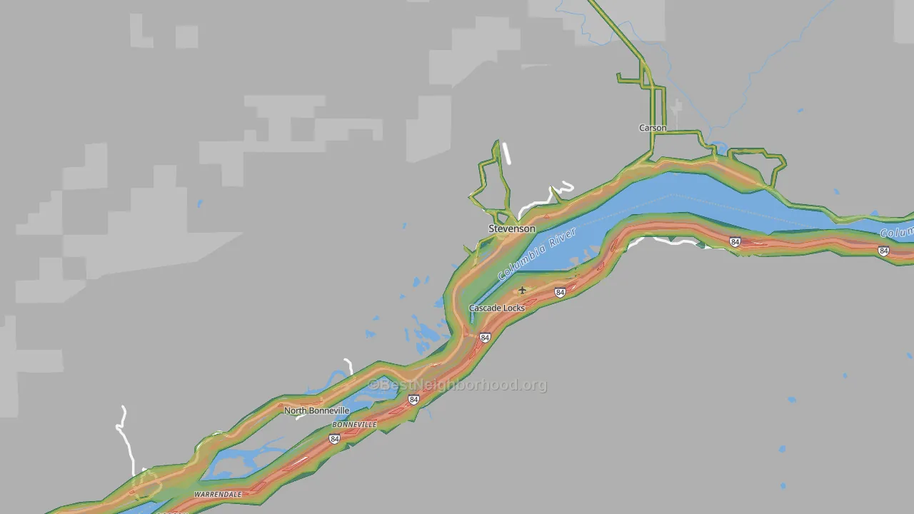 98648, WA Map of Noise Levels in 98648