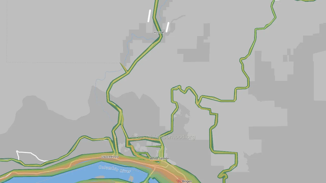 98672, WA Map of Noise Levels in 98672