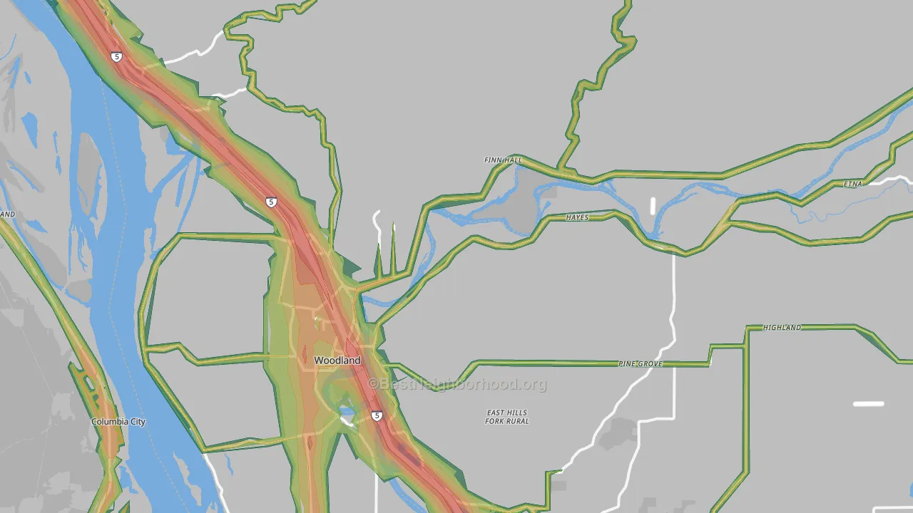 98674, WA Map of Noise Levels in 98674