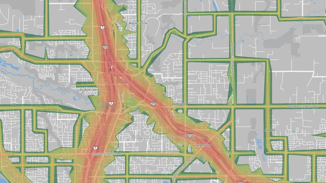 98686, WA Map of Noise Levels in 98686
