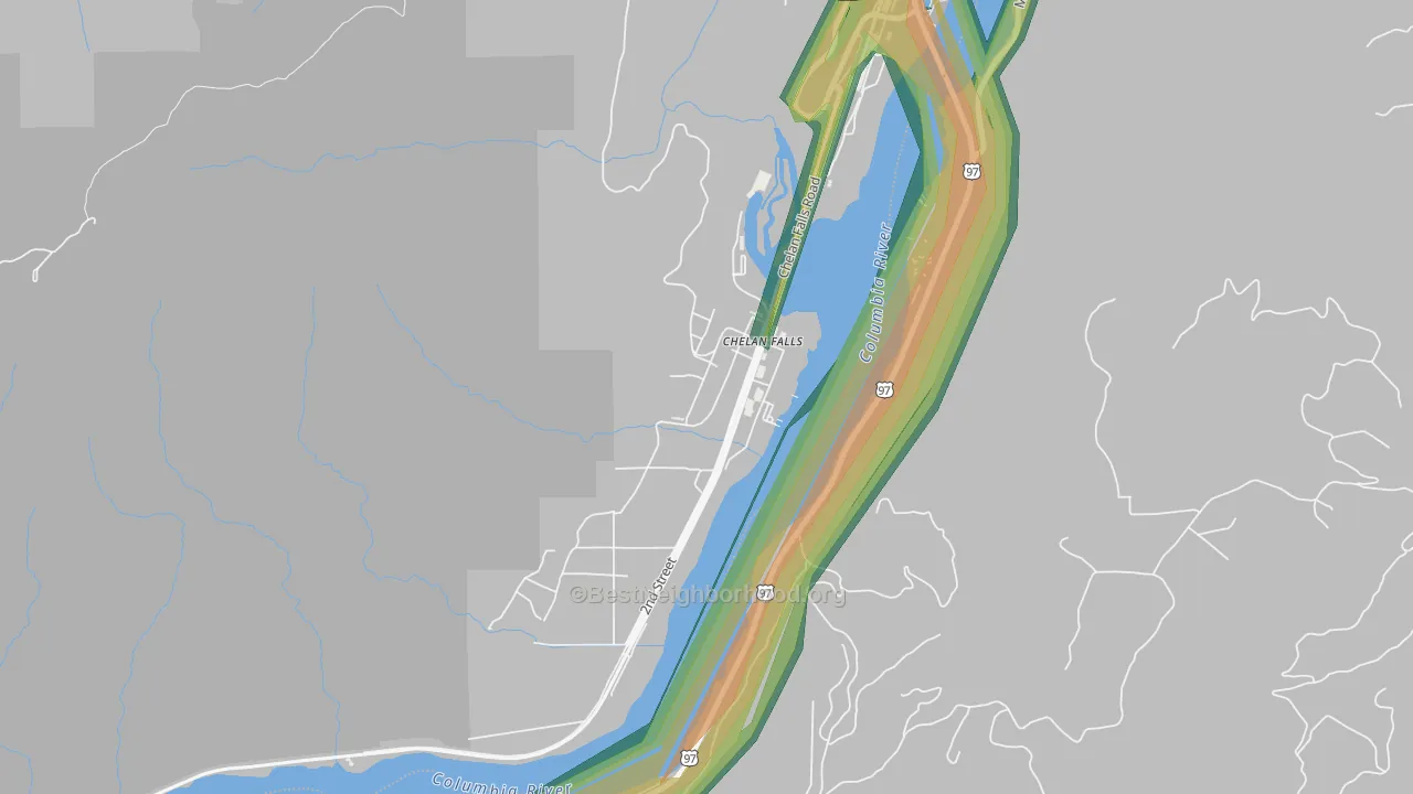 98817, WA Map of Noise Levels in 98817