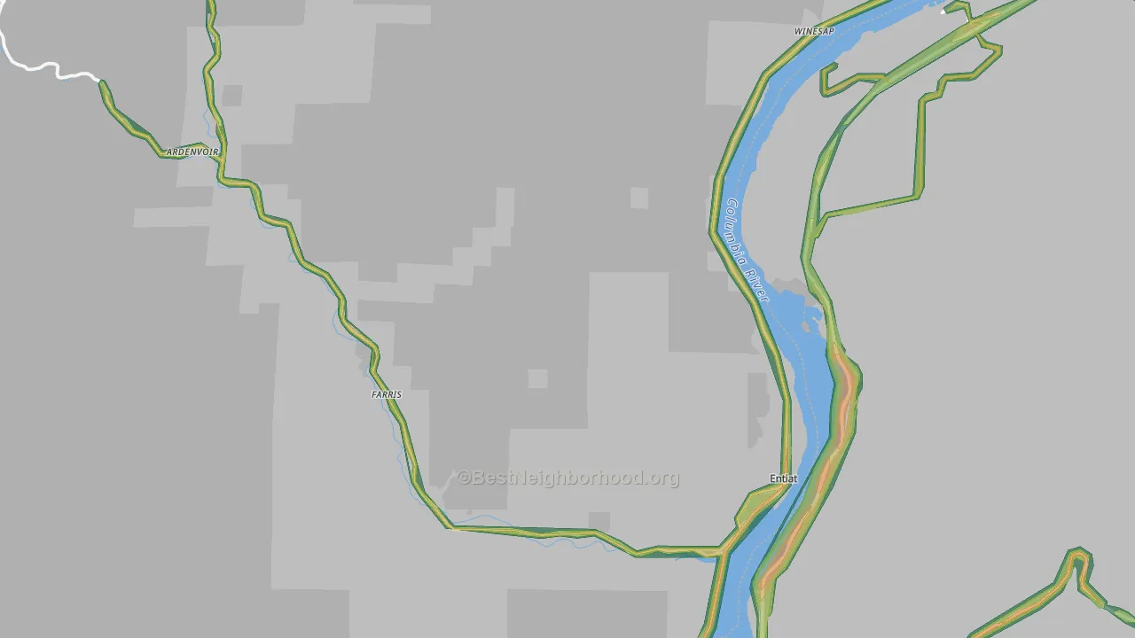 98822, WA Map of Noise Levels in 98822
