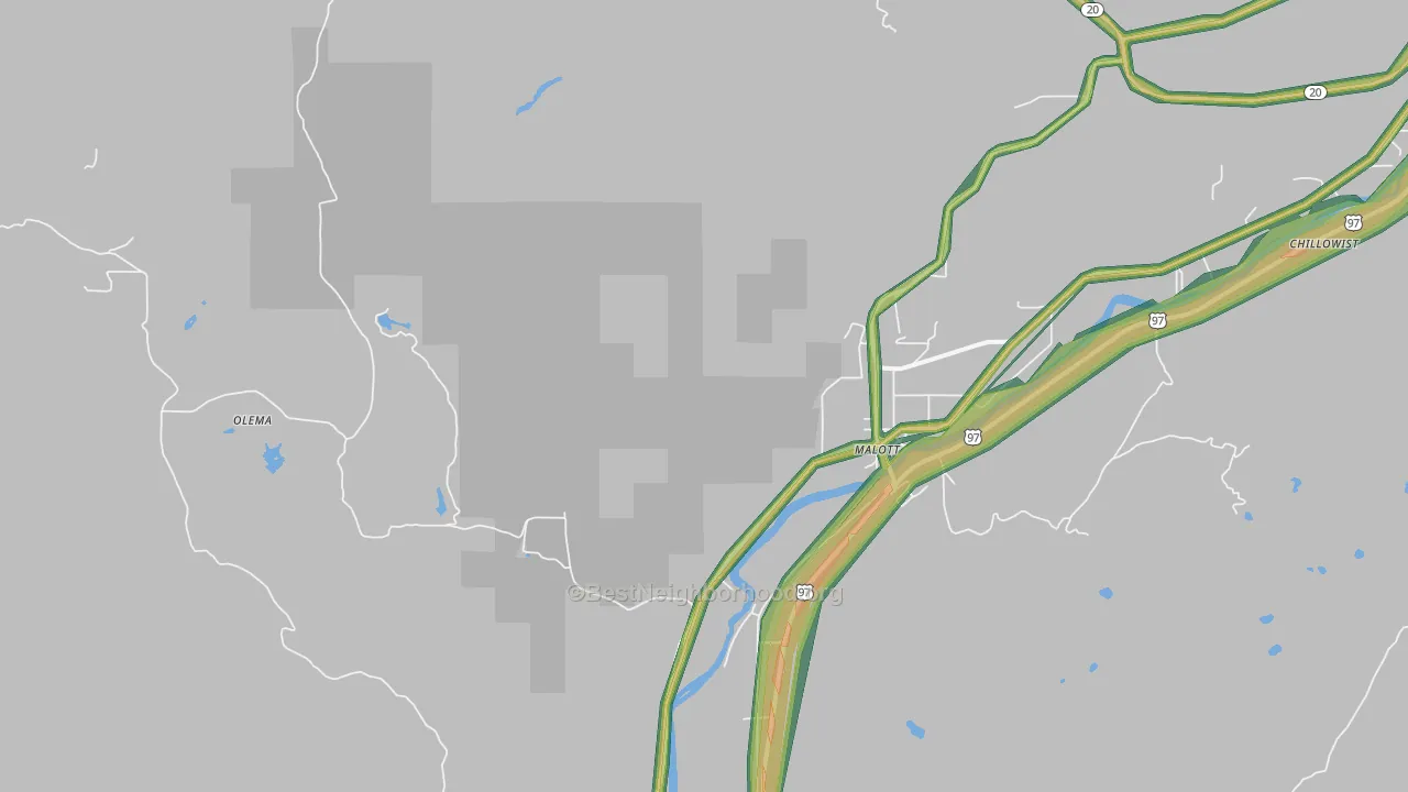 98829, WA Map of Noise Levels in 98829