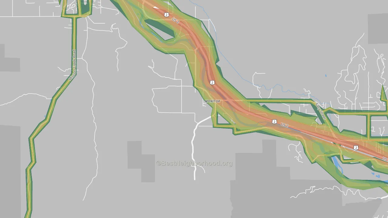 98836, WA Map of Noise Levels in 98836