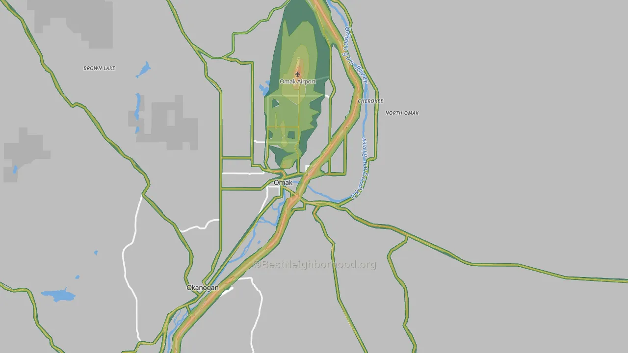98841, WA Map of Noise Levels in 98841