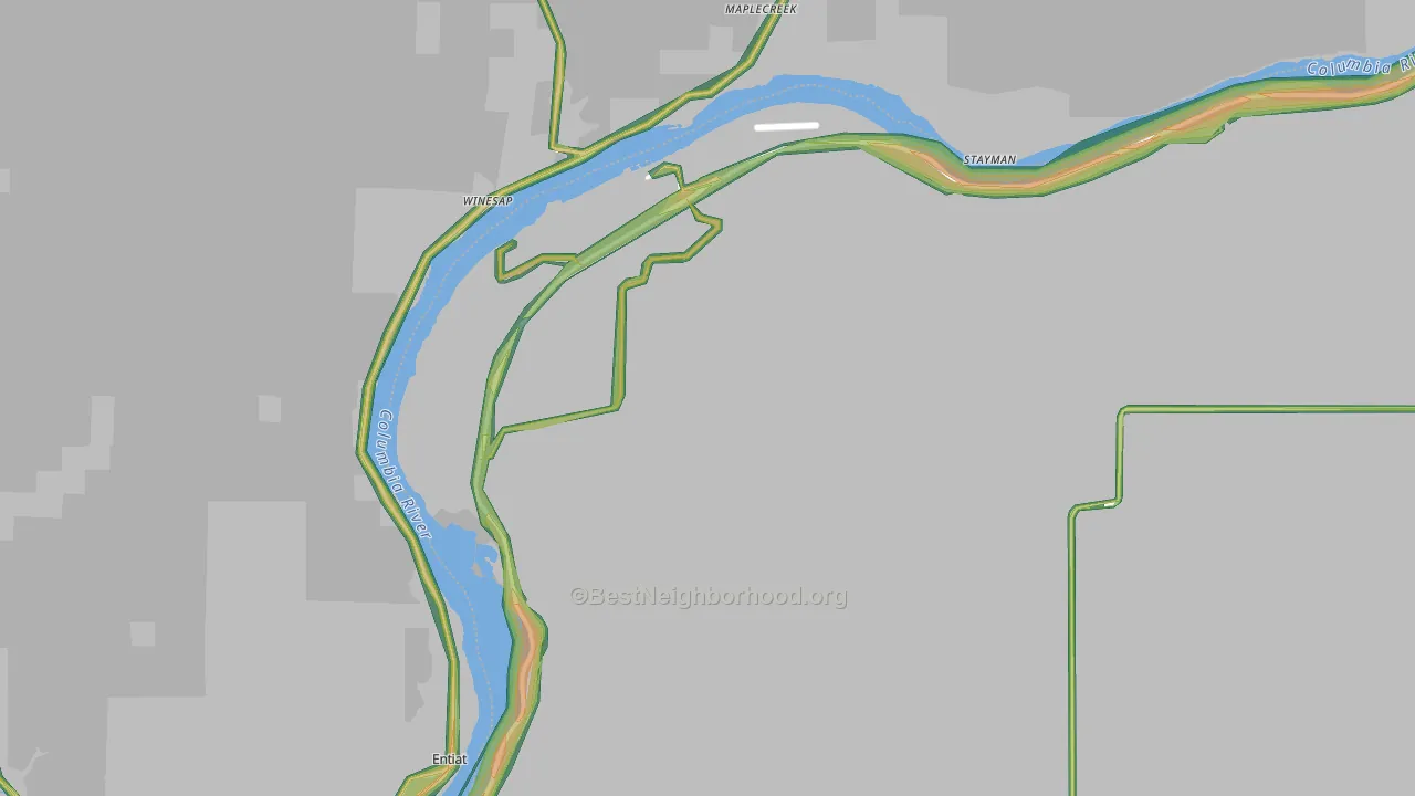 98843, WA Map of Noise Levels in 98843