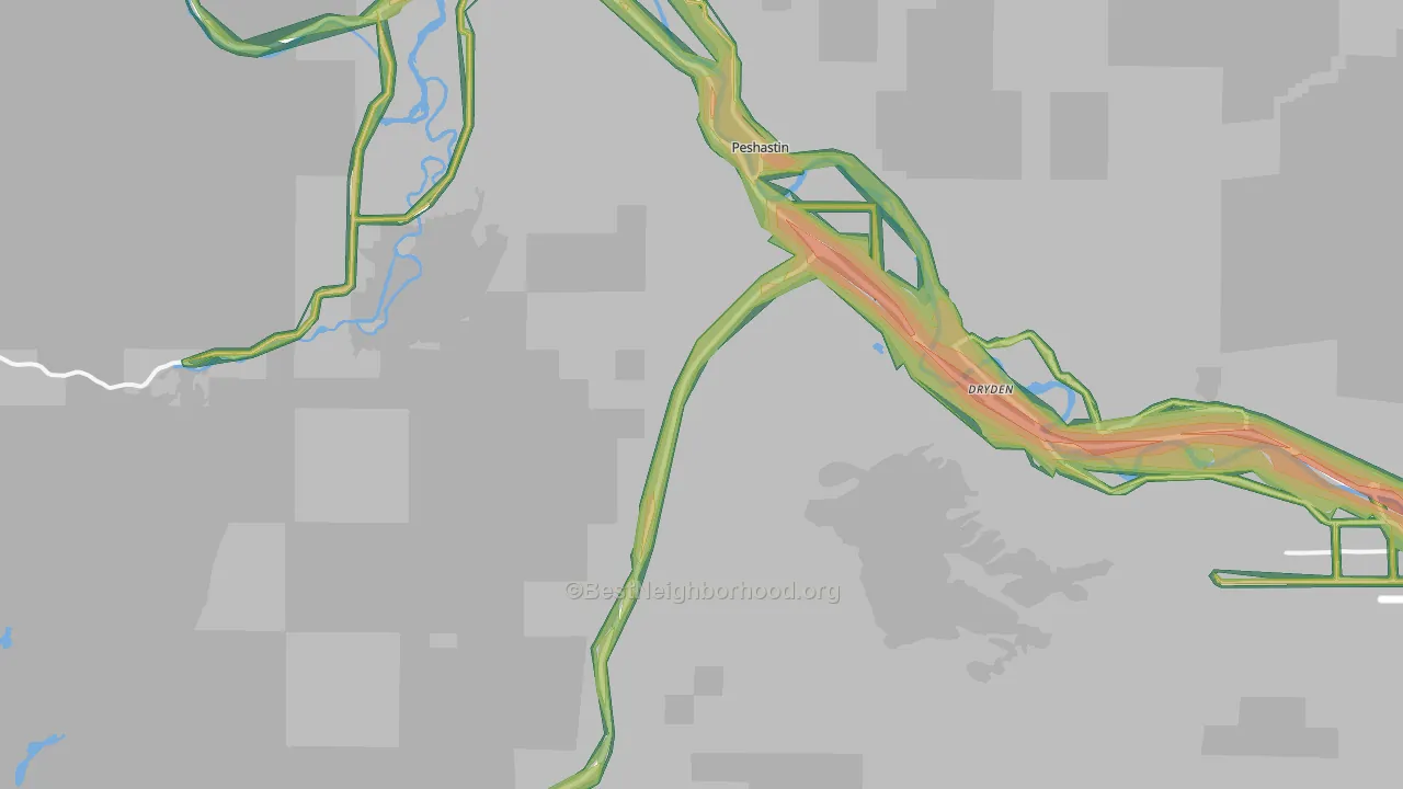 98847, WA Map of Noise Levels in 98847