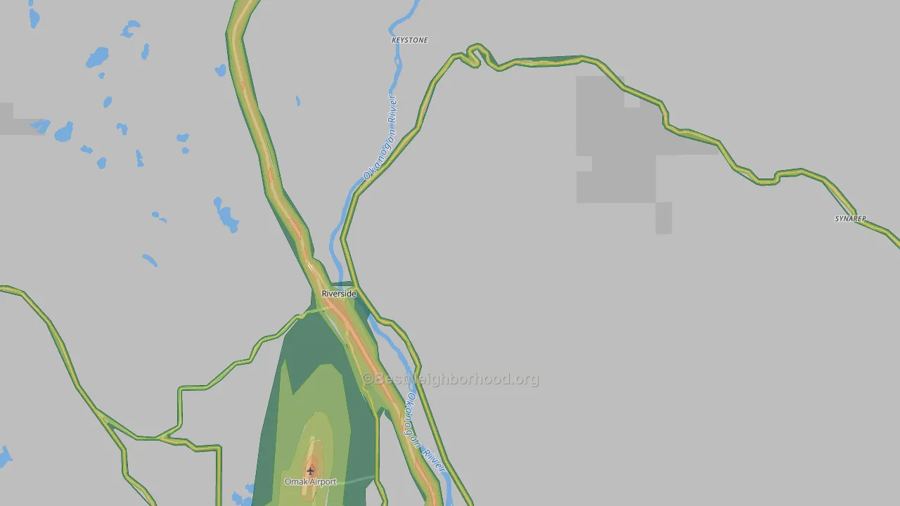 98849, WA Map of Noise Levels in 98849