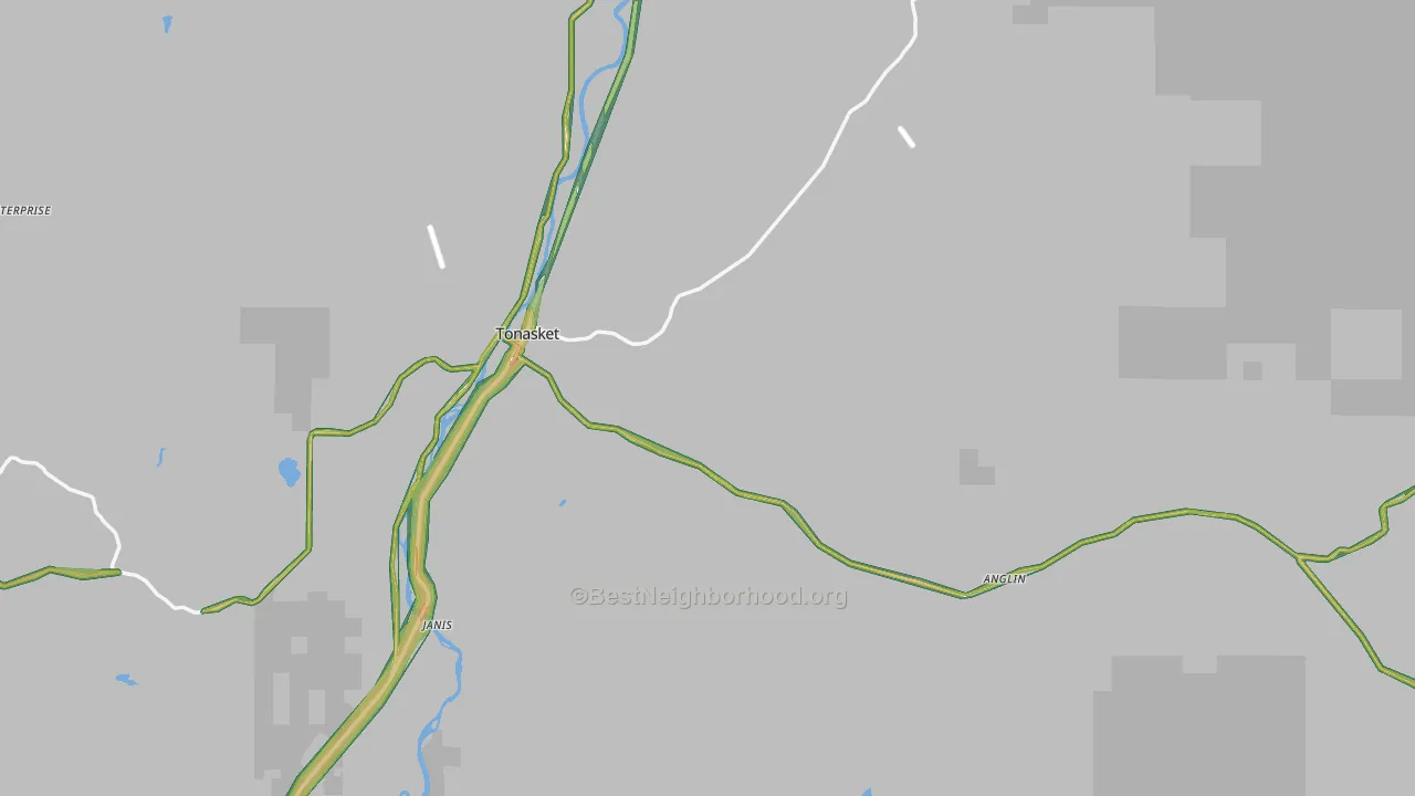 98855, WA Map of Noise Levels in 98855