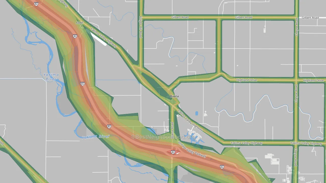 98921, WA Map of Noise Levels in 98921