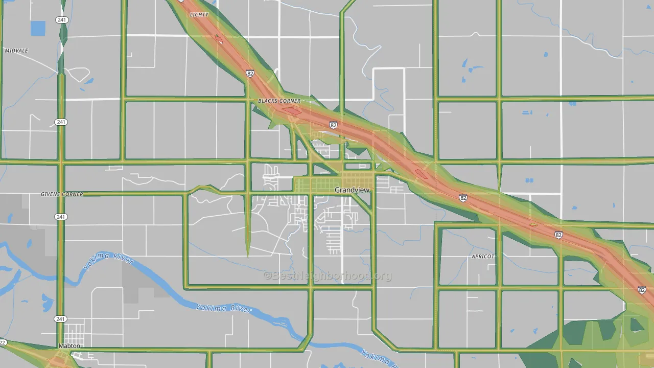 98930, WA Map of Noise Levels in 98930