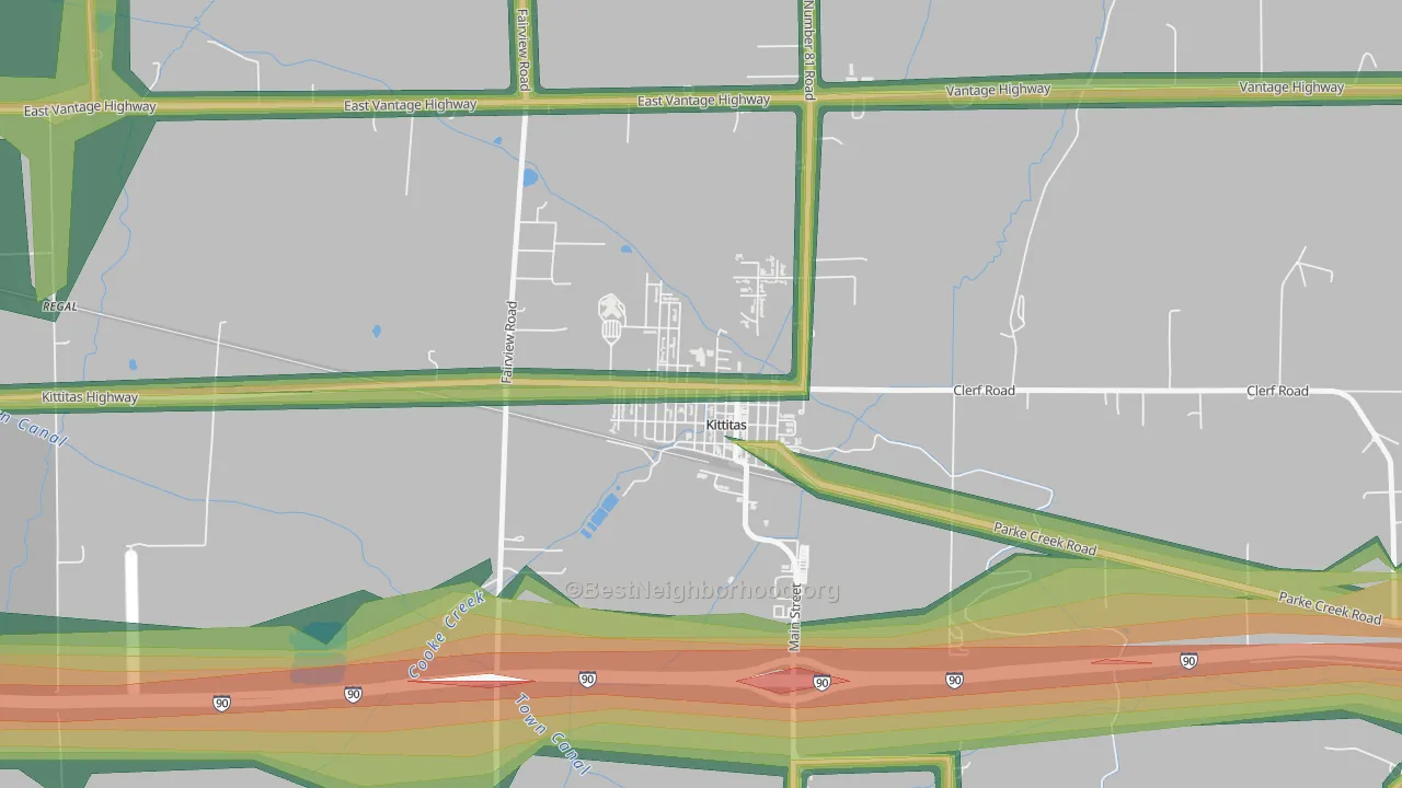 98934, WA Map of Noise Levels in 98934