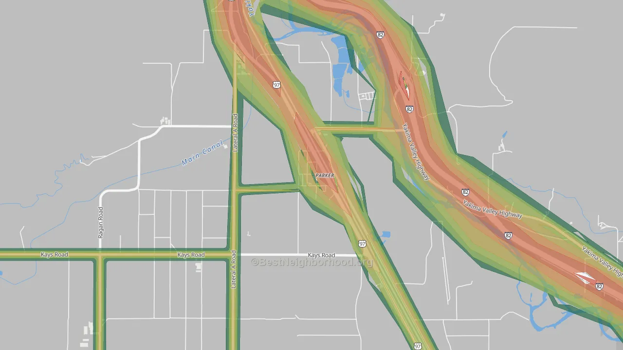 98939, WA Map of Noise Levels in 98939