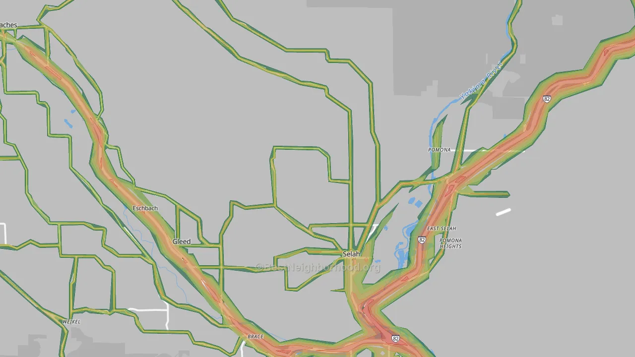 98942, WA Map of Noise Levels in 98942