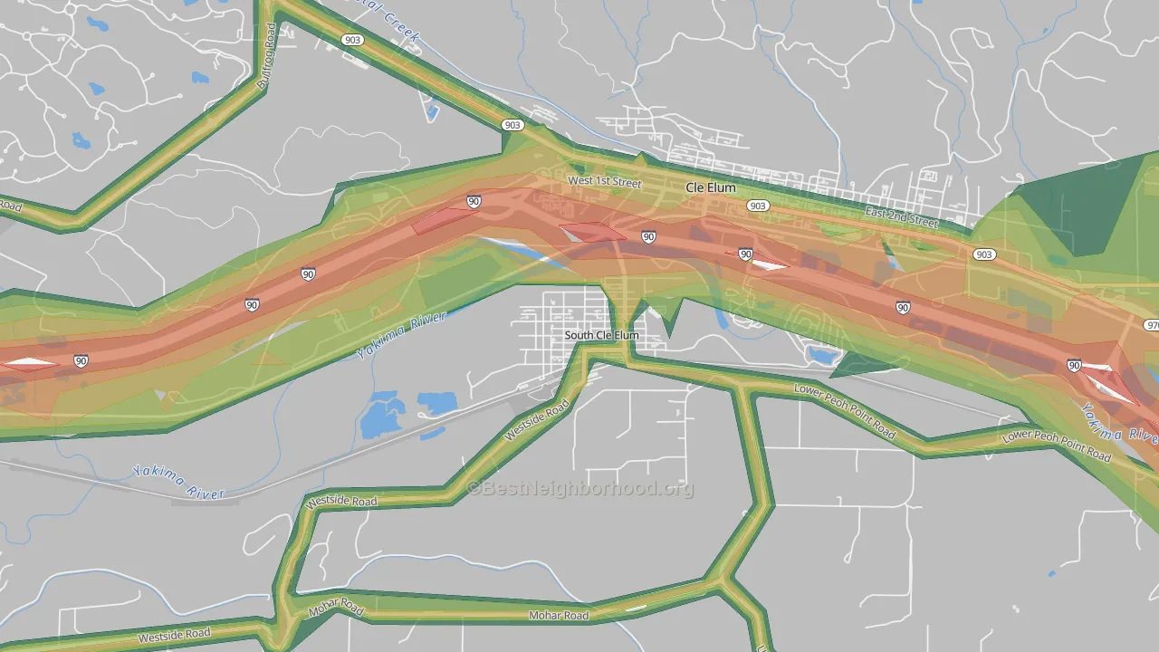 98943, WA Map of Noise Levels in 98943