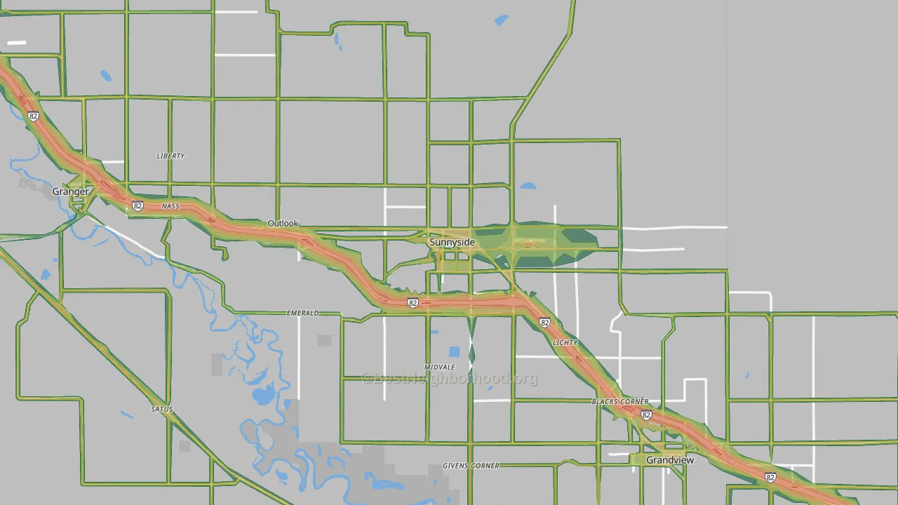 98944, WA Map of Noise Levels in 98944