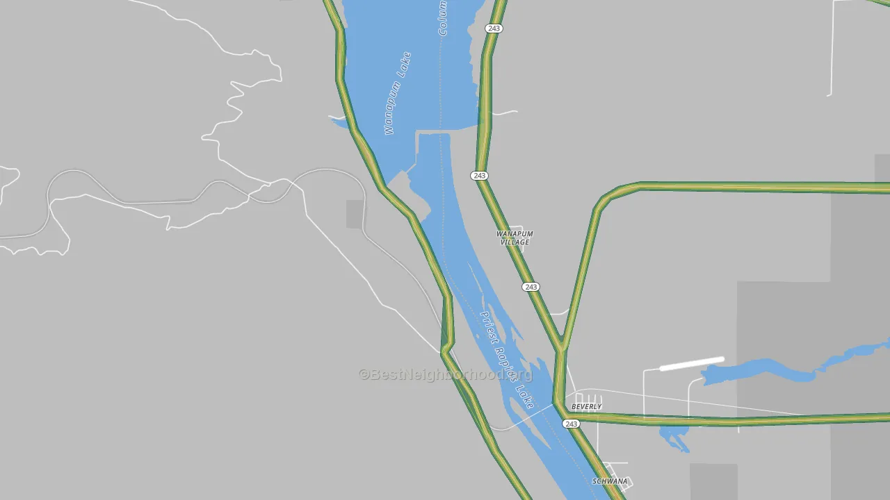 98950, WA Map of Noise Levels in 98950