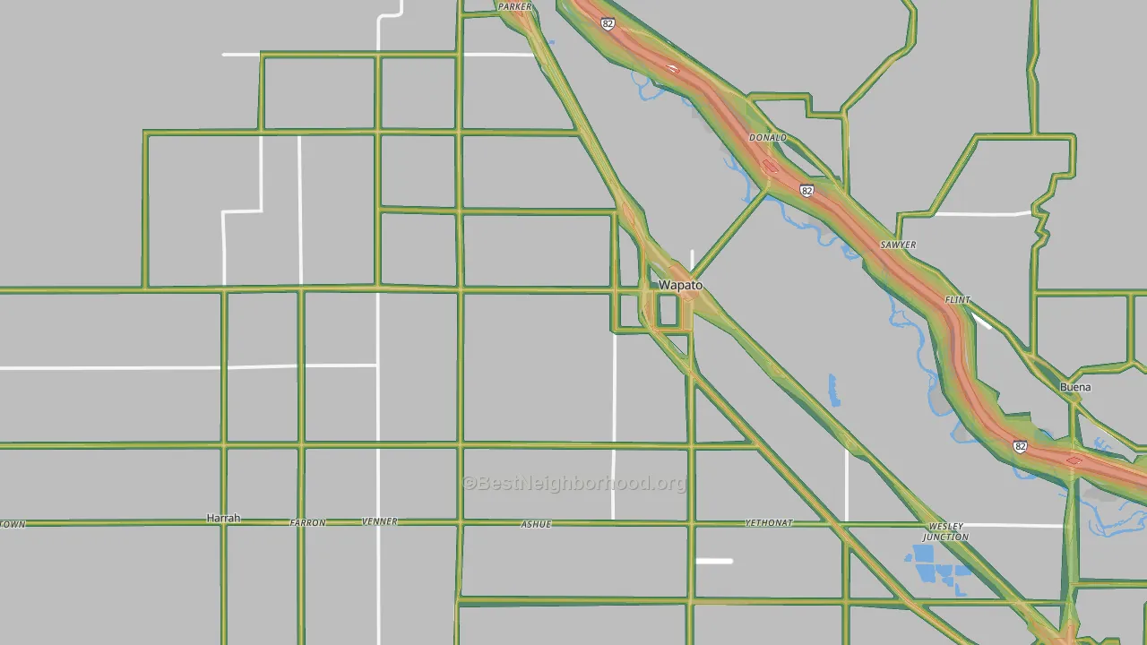 98951, WA Map of Noise Levels in 98951