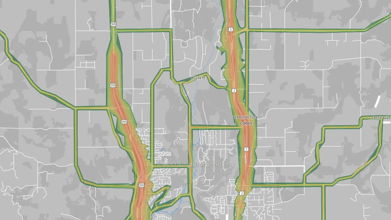 99005, WA Map of Noise Levels in 99005