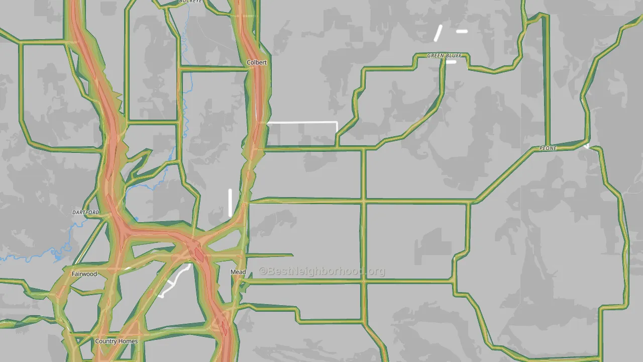 99021, WA Map of Noise Levels in 99021