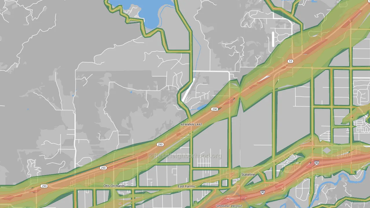 99025, WA Map of Noise Levels in 99025