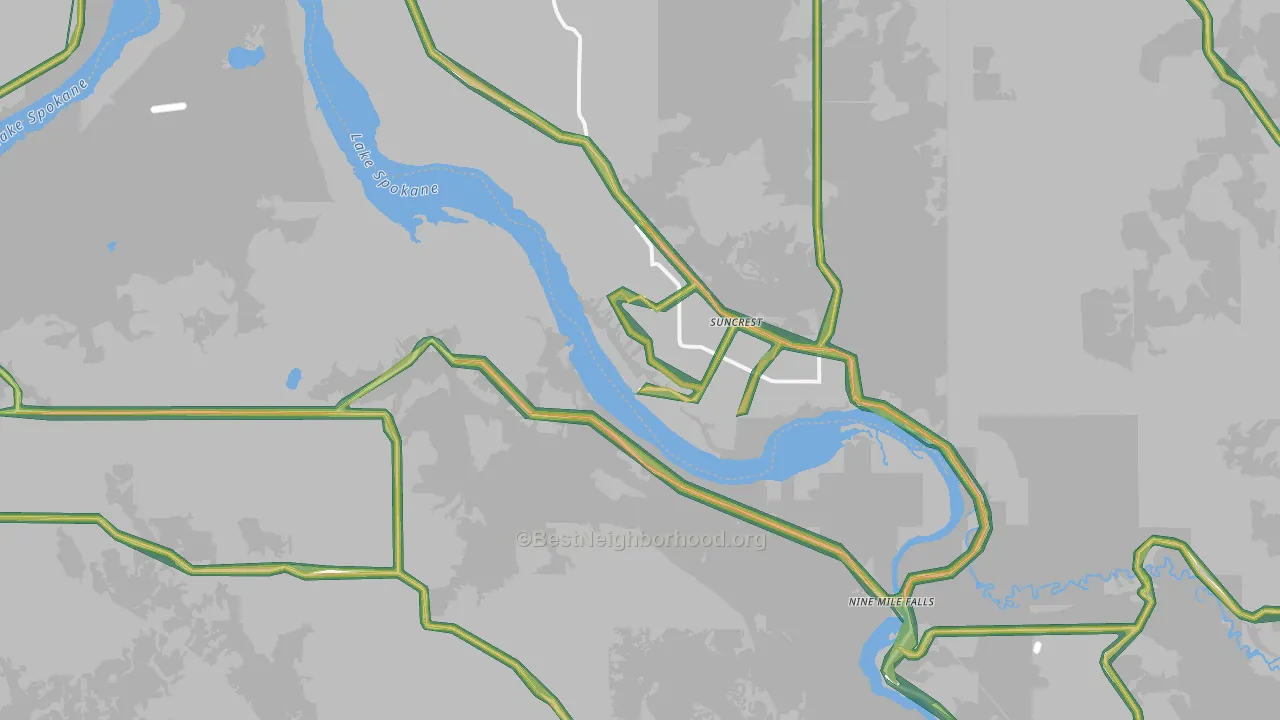 99026, WA Map of Noise Levels in 99026