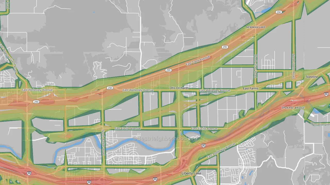99027, WA Map of Noise Levels in 99027