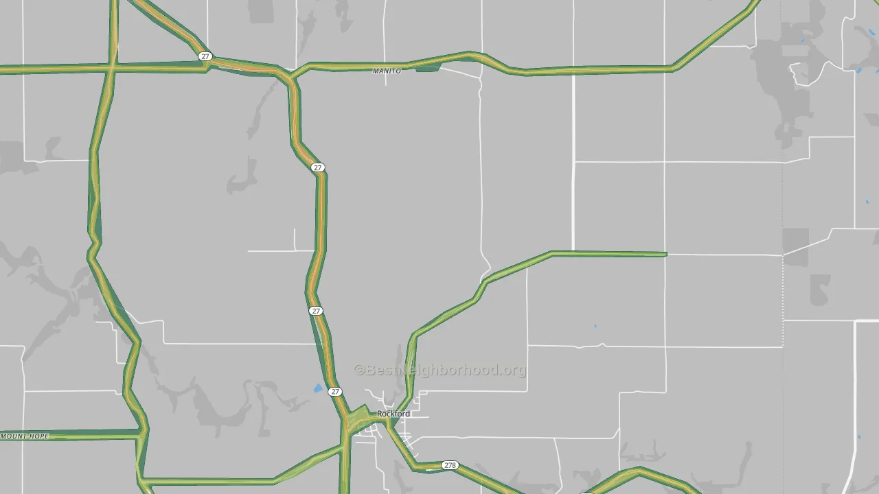 99030, WA Map of Noise Levels in 99030