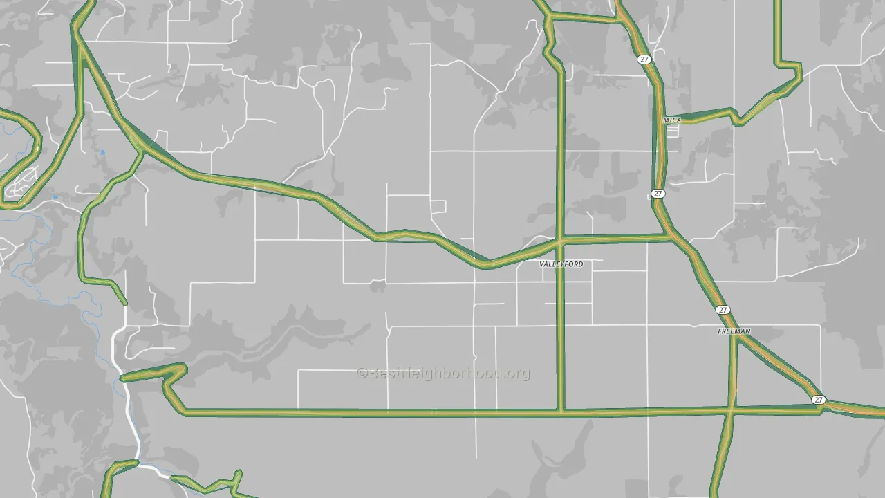 99036, WA Map of Noise Levels in 99036