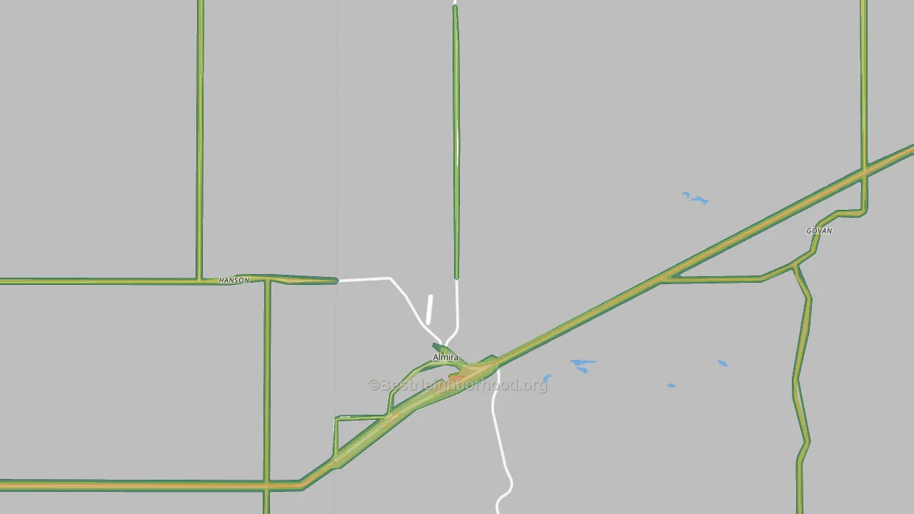 99103, WA Map of Noise Levels in 99103
