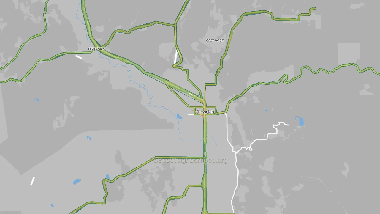 99109, WA Map of Noise Levels in 99109