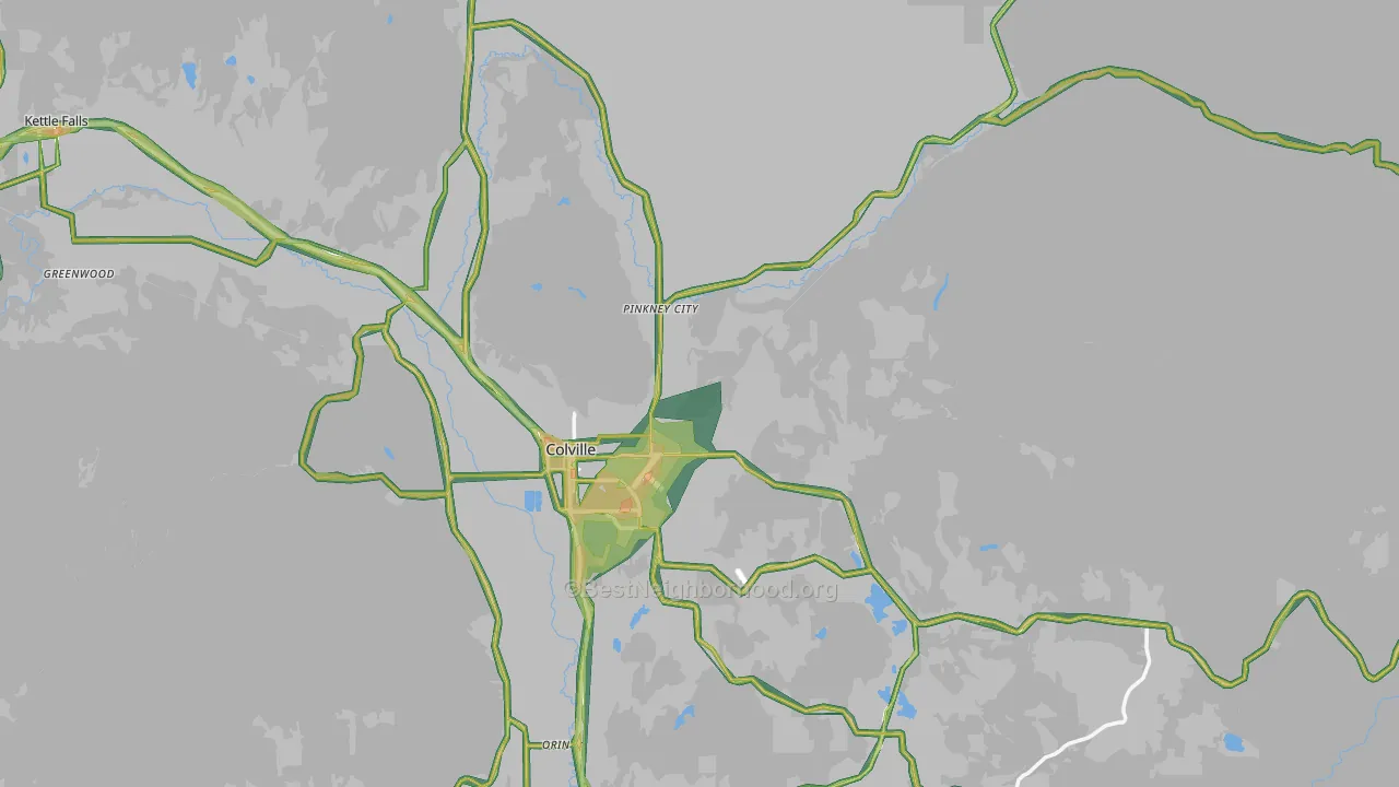 99114, WA Map of Noise Levels in 99114